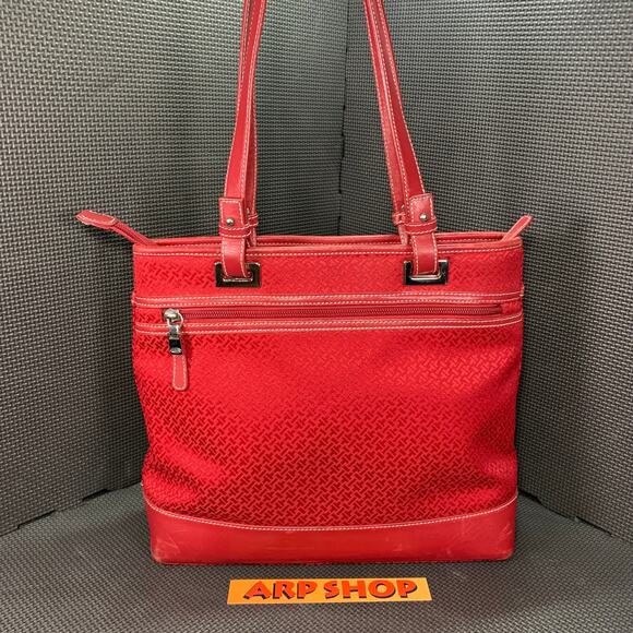 🔴 TABOLS Casual Leather Red Shoulder and Handbag Purse Size Medium CA 23147 - Picture 1 of 11